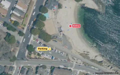 Map preview of Lovers Point with the entry and parking marked