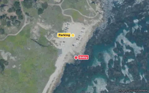 Map preview of Point Lobos with the entry and parking marked