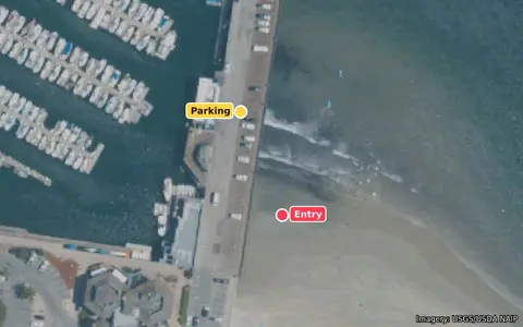 Map preview of Wharf 2 with the entry and parking marked